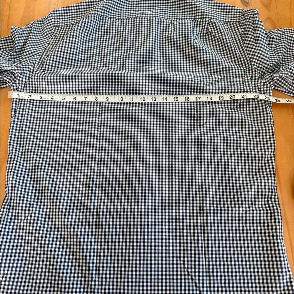 J. Crew Men's Navy and White Check Shirt NWT LARGE TALL Flex Button Up Shirt